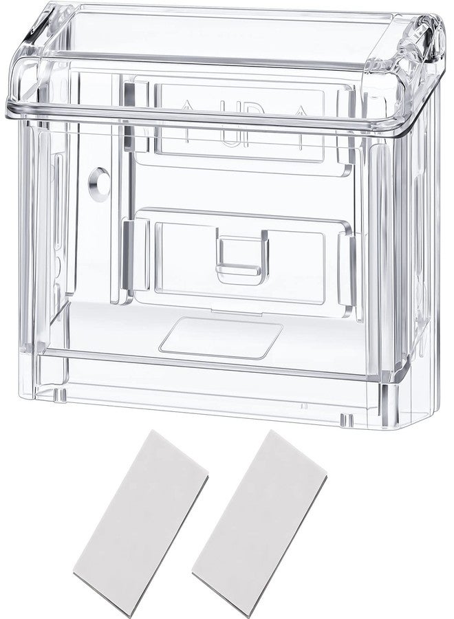 Vicenpal Outdoor Business Card Holder Wall Mount Acrylic Business Card Box Included Clear Holder Peel and Stick for Office Store Trucks Wall Outdoor 4.25 x 1.46 x 2.87 Inch (1 Piece) - Image 1